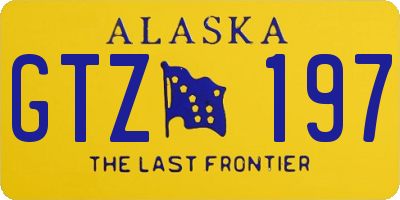 AK license plate GTZ197