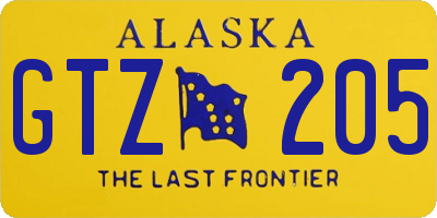 AK license plate GTZ205