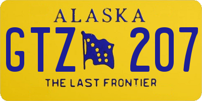 AK license plate GTZ207