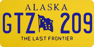 AK license plate GTZ209