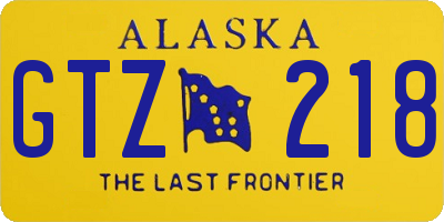 AK license plate GTZ218