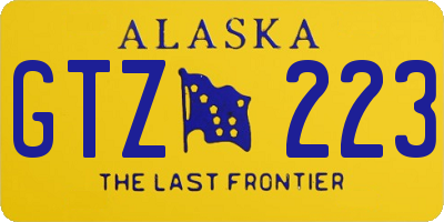 AK license plate GTZ223
