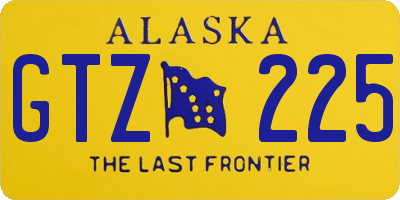AK license plate GTZ225
