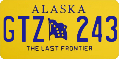 AK license plate GTZ243