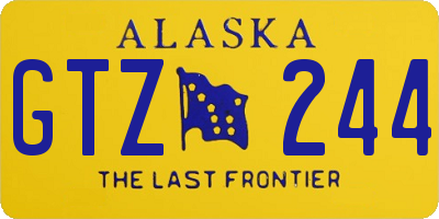 AK license plate GTZ244