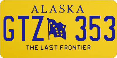 AK license plate GTZ353