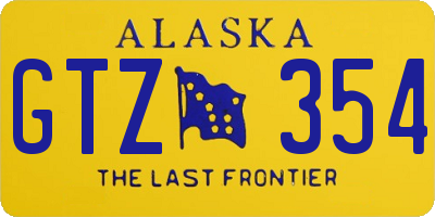 AK license plate GTZ354
