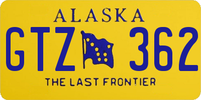 AK license plate GTZ362