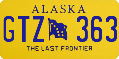 AK license plate GTZ363