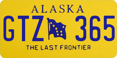 AK license plate GTZ365