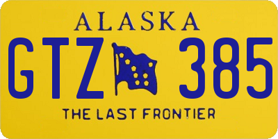 AK license plate GTZ385