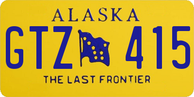 AK license plate GTZ415