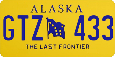 AK license plate GTZ433