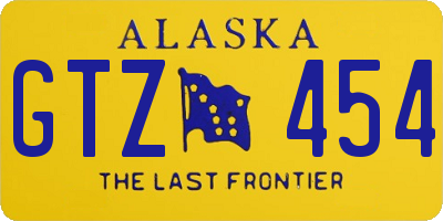 AK license plate GTZ454