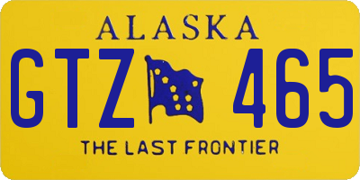 AK license plate GTZ465
