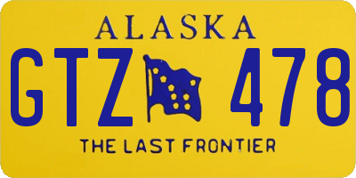 AK license plate GTZ478