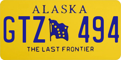 AK license plate GTZ494