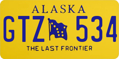 AK license plate GTZ534