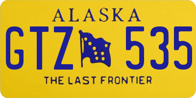 AK license plate GTZ535