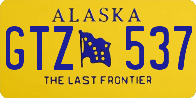 AK license plate GTZ537