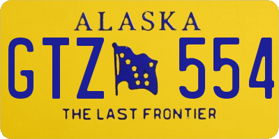AK license plate GTZ554