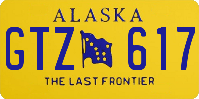 AK license plate GTZ617