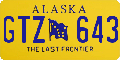 AK license plate GTZ643