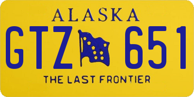AK license plate GTZ651