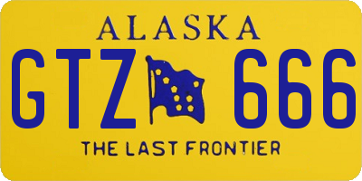 AK license plate GTZ666