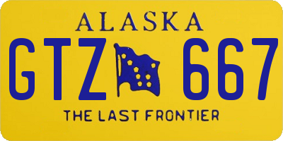 AK license plate GTZ667