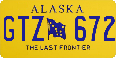 AK license plate GTZ672