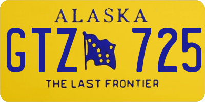 AK license plate GTZ725