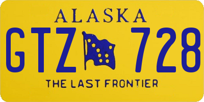 AK license plate GTZ728