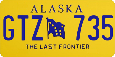 AK license plate GTZ735