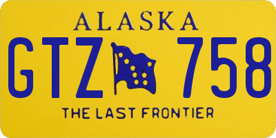 AK license plate GTZ758