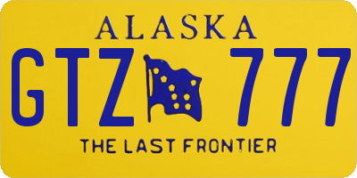 AK license plate GTZ777