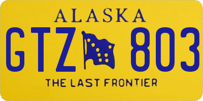 AK license plate GTZ803