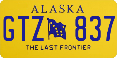 AK license plate GTZ837
