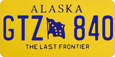 AK license plate GTZ840