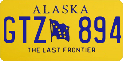 AK license plate GTZ894