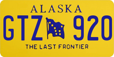 AK license plate GTZ920
