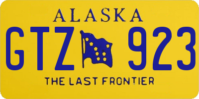 AK license plate GTZ923