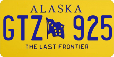 AK license plate GTZ925