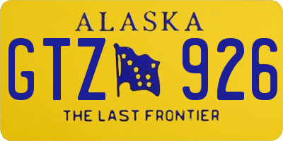 AK license plate GTZ926