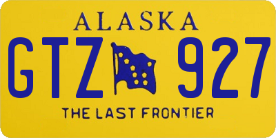 AK license plate GTZ927