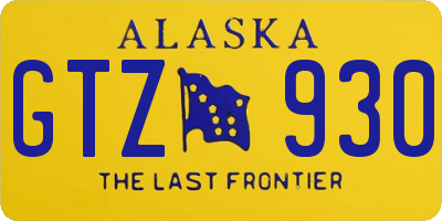 AK license plate GTZ930