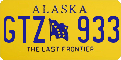 AK license plate GTZ933