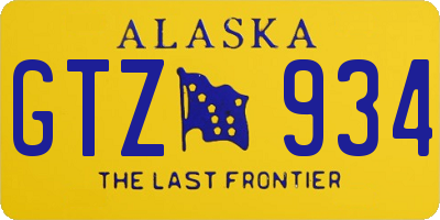 AK license plate GTZ934