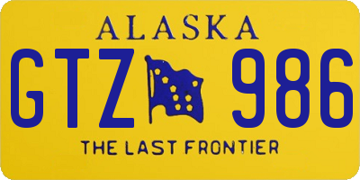 AK license plate GTZ986
