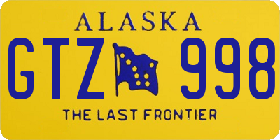 AK license plate GTZ998